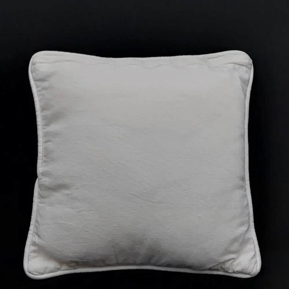 Vintage Embroidered Cat Pillow White Candlewicking Trapunto Sunburst 12x12